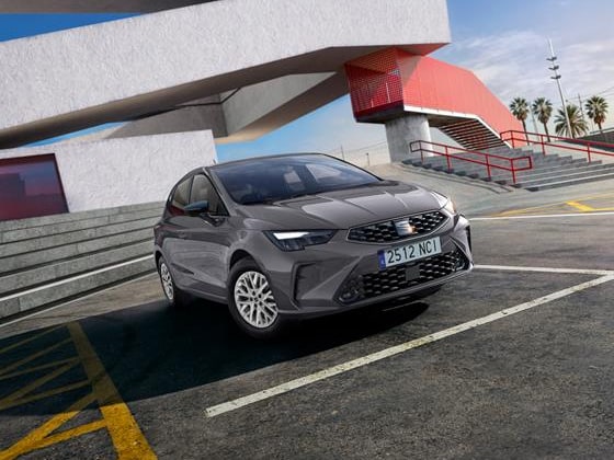front view of a grey Ibiza SE