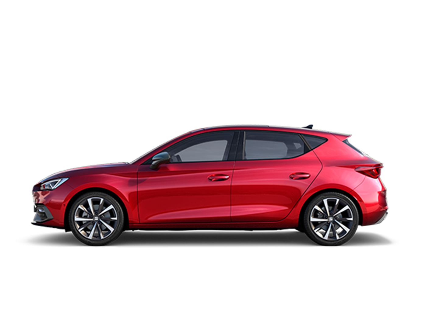 Side view of a SEAT Leon in red