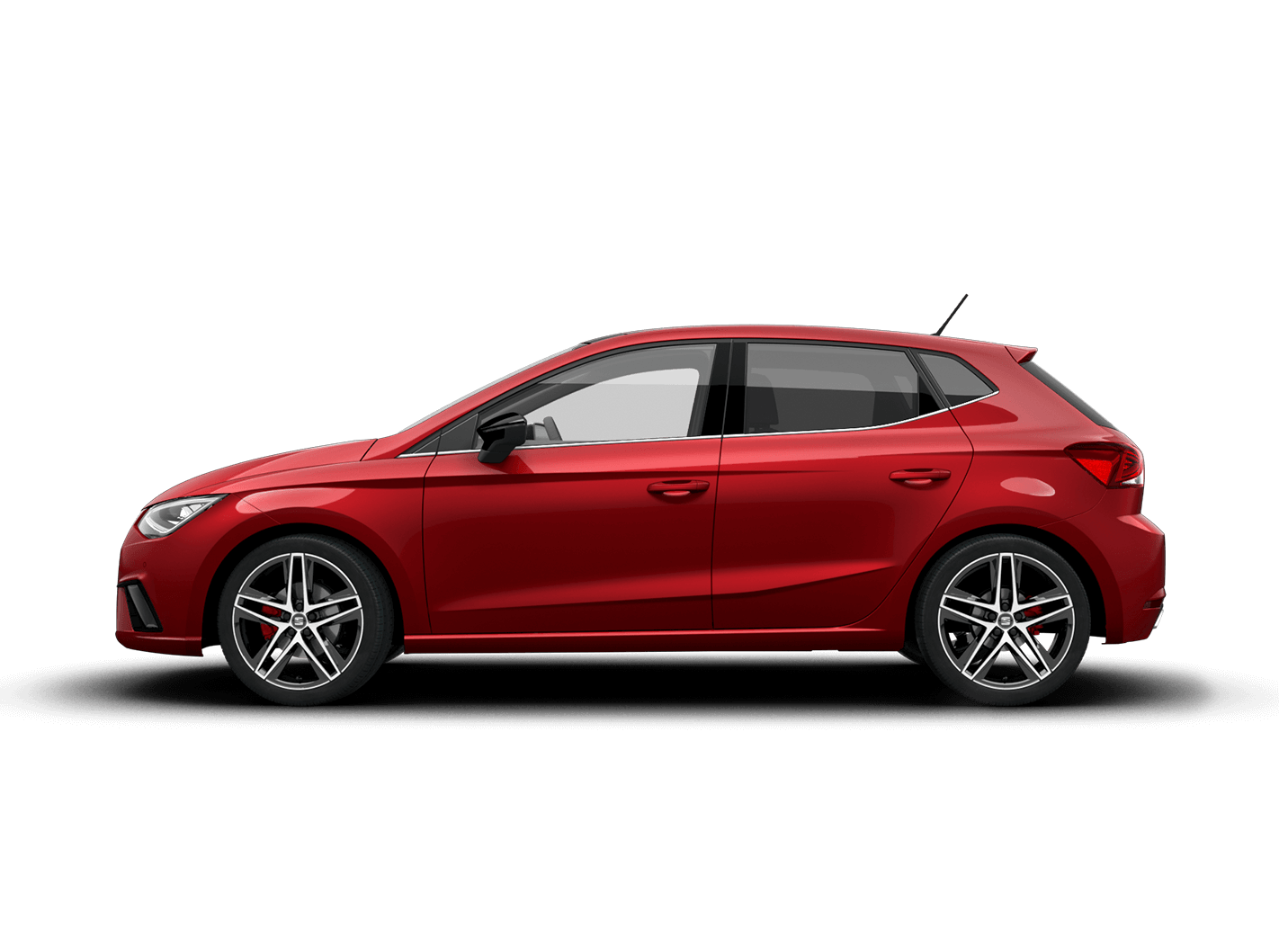 A red SEAT Ibiza